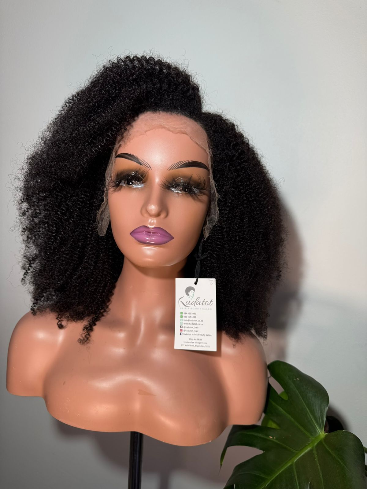 Patie 01102 14 Inch Afro Kinky 4C HD Lace Wig in Natural Black