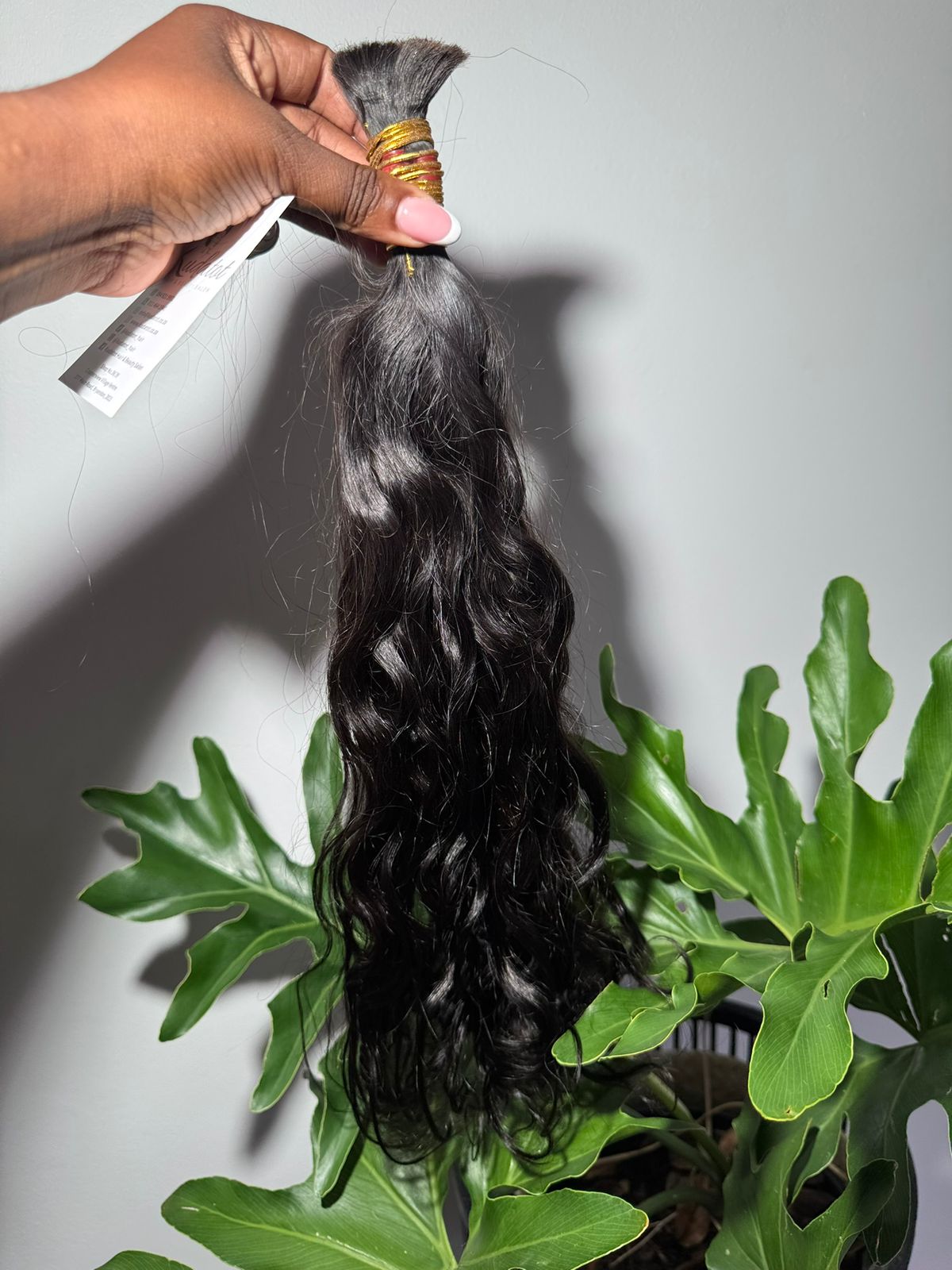 Natural Wave Bulk 24 Inch Loose Curl Human Hair Extensions in Natural Black