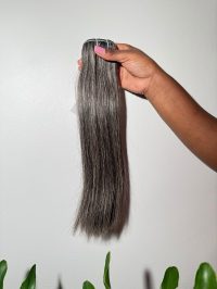 Aliah Weft 16 Inch Yaki Straight Human Hair Weft in Natural Black